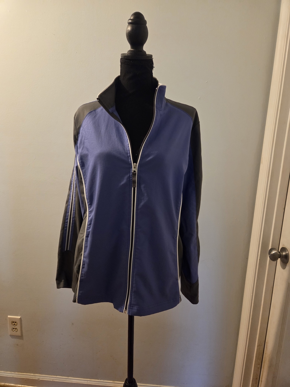 made for life Lilac and Gray Women’s Zip-Up Bomber Jacket